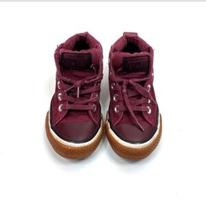 Converse Chuck Taylor All Star High Top Toddler 11 Burgundy Pull On Cushion Heel